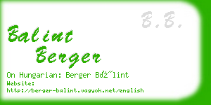 balint berger business card